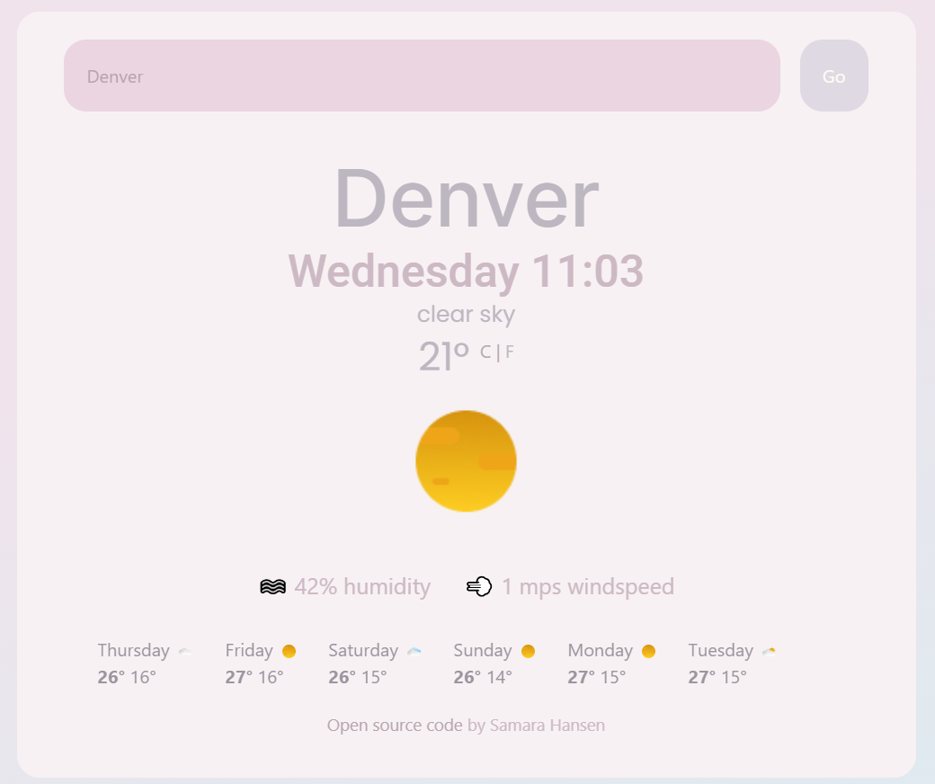 image of weather app website